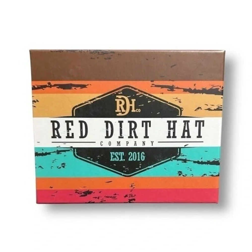 New Red Dirt Hat Co Genuine Leather Aztec Western Bifold Slim Wallet Brown Rodeo